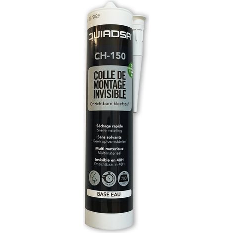 Colle acrylique de montage invisible, séchage rapide et multi matériaux, 300 ml - Colle haute tenue - Colle professionnelle -