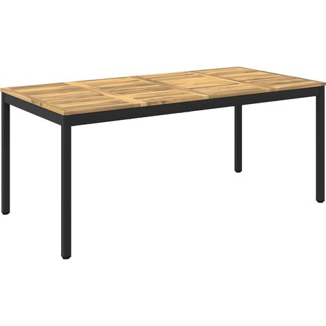 Table de dîner de jardin Blanc et noir 147 x 88,5 x 75 cm vidaXL