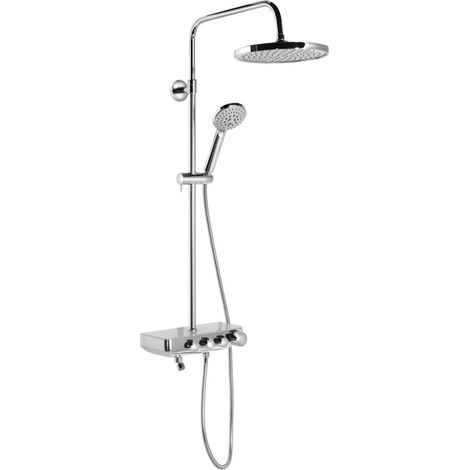 Aqualine Farrao - Set doccia con miscelatore, diametro 25 cm, 3 getti, cromo SL450 (1/5)
