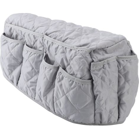 Sac de rangement pour accoudoir de canapé, 14 poches, organisateur de canapé multifonction, support de télécommande pour TV, annuaire téléphonique, gris (1/5)