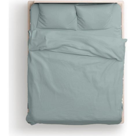 KLULK Parure Copripiumino Percalle Matrimoniale Grigio, Sacco 255 X 205 + 80 Cm, 2 Federe 52 X 82 cm, Made In Italy (1/5)