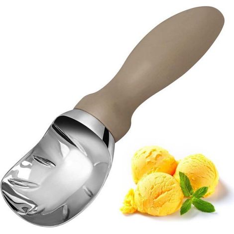 Pelle À Glace - Acier Inoxydable - 19x5x3 cm - Manche Ergonomique En Caoutchouc Antidérapant - Pour Glace Melon Pâtisserie - 1 Pièce (1/5)