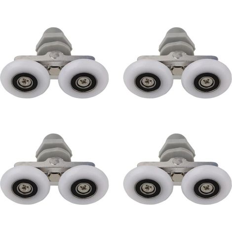 Rulli per porte doccia doppie, rulli per porte doccia, rulli per porte doccia scorrevoli, rulli di ricambio per box doccia, pezzi di ricambio per bagno, 23 mm, 4 pezzi (1/4)