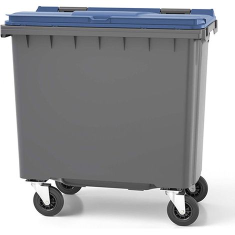 Conteneur poubelle 770 litres à préhension frontale - Couleur du couvercle : Vert kaki - 1260 x 775 x 1320 mm - 210010GAGA/VK