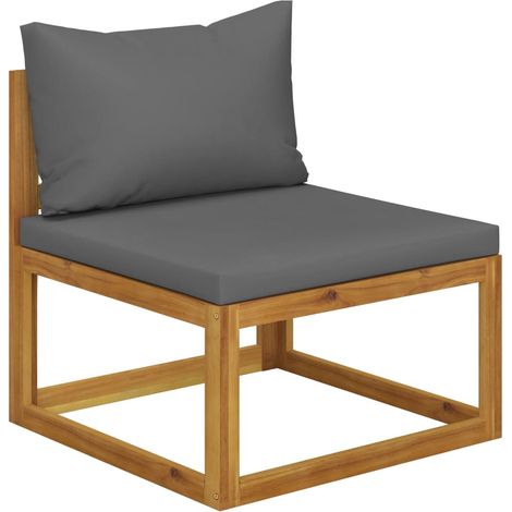 INLIFE Salon de jardin 2 pcs avec coussin Bois d'acacia solide (1/5)