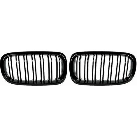Parrilla delantera de carreras tipo riñón para F15 F16 X5 X6 F85 F86 2014-2018, color negro brillante, doble listón. (1/5)