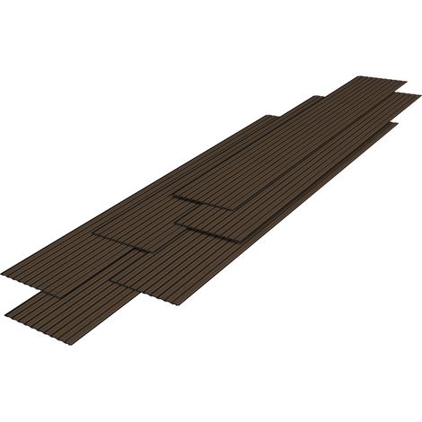 Juego de 6 paneles de pared 3D 195 x 32 cm efecto madera oscura 030010670 (1/5)