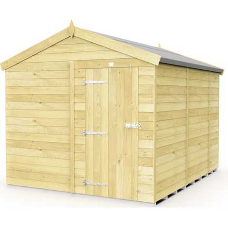 8 x 10 Feet Apex Shed - Single Door Without Windows - Wood - L302 x W231 x H217 cm