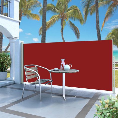 Auvent latéral rétractable Paravent extérieur Brise Vue Rétractable pour Jardin, Balcon, terrasse 140 x 300 cm Rouge NDTN7326601 (1/5)