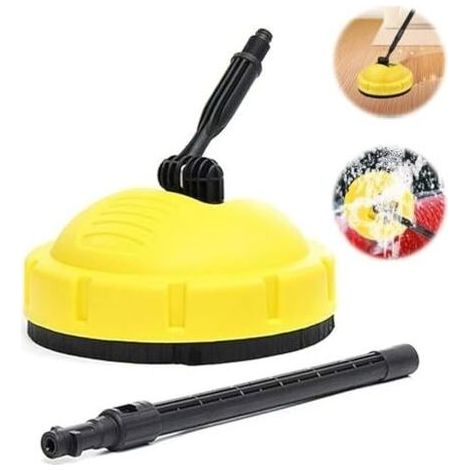 Nettoyeur de surfaces haute pression pour Kärcher K1 K2 K3 K4 K5 K7, accessoire de nettoyage de terrasse, brosse rotative haute pression à long manche, accessoires de nettoyage haute pression pour (1/4)