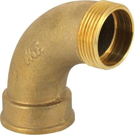 Raccord laiton courbe 90° grand rayon à visser MF 1' – Filetage plomberie – Pression maxi 25 bars – Pour chantiers humides