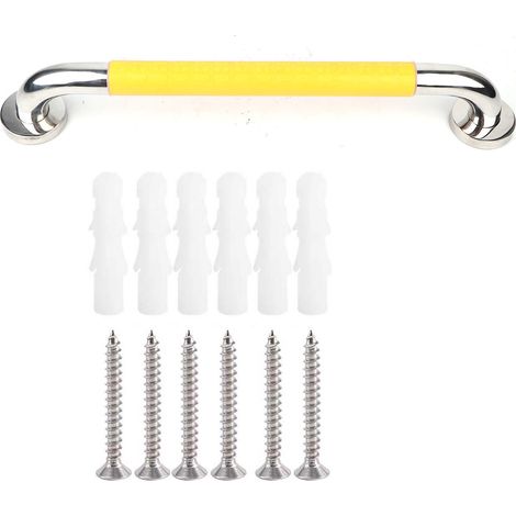 Barre d'appui antidérapante en acier inoxydable pour WC salle de bain, fixation murale, sécurité personnes âgées (50 cm) (1/5)