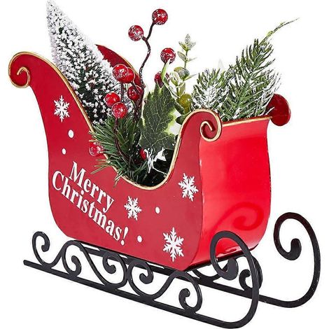 Décoration de traîneau de Noël pour voiture, accessoire festif pour fête du Nouvel An, ornement de maison élégant. (1/4)