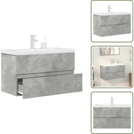 Ensemble de meubles de salle de bain 2 pcs gris béton - Ensemble De Meubles De Salle De Bain - Ensembles De Meubles De Salle De Bain - Armoire De Salle De Bain - Armoire De Rangement De Salle De Bain (1/5)