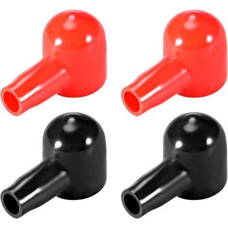 Batterie Borne Caoutchouc Protecteur Couvre rouge noir 6mmx14mm 2Paires (1/5)