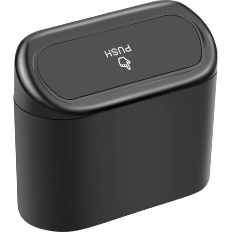 Multi-function Car Trash Can with Lid Car Trash Can Mini Garbage Bin for Car Office Bedroom Home (Black)