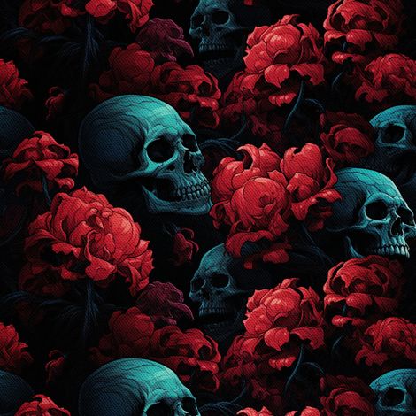 Tela Oxford decorativa para exteriores - Motivo de calavera I DX4804 (1/5)