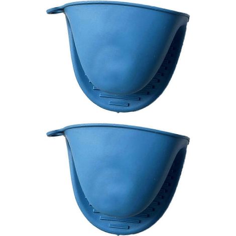 Gants de cuisine, maniques portables et antidérapantes pour four à micro-ondes, idéales pour manipuler les plats chauds, les barbecues et autres grillades.-Blue (1/5)
