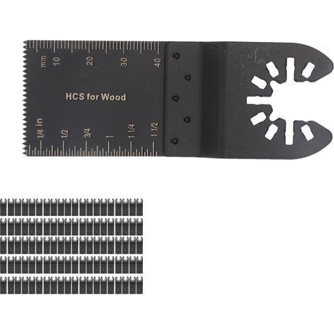 Lot de 100 Lames Oscillantes Multitool 34mm, Carbone Acier Haute Résistance, Scies Universelles pour Bois, Découpe Professionnelle Précise (1/5)