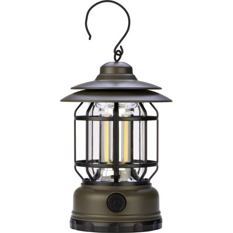 POLY POOL - PP3115 Lampada LED Ricaricabile da Esterno Design Retrò - Luce Campeggio Outdoor Multiuso 300lm Dimmerabile - Lampada Emergenza Portatile con Gancio per Tenda - Lampada LED Made in Italy (1/5)