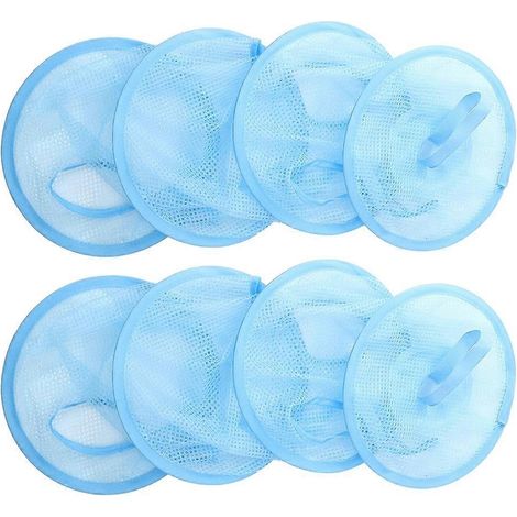 Filets de rangement pour peluches (lot de 2), pliables, en polyester bleu ciel, à suspendre, compatibles avec les chambres d'enfants. (1/5)