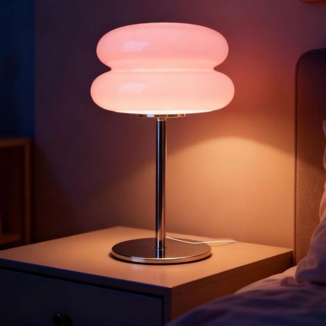 Retro-Hamburger-Lampe mit einstellbarer Helligkeit – Ideal für Schlafzimmer, Nachttische, Wohnzimmer usw. – 1 Stück, rosa (1/5)