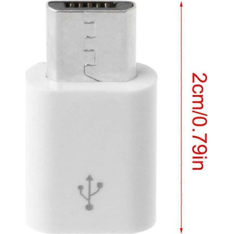 Adaptateur USB 3.1 Type-C femelle vers micro-USB mâle – Blanc, compact et haute vitesse (jusqu’à 10 Gbps), compatible avec smartphones, tablettes et accessoires Android