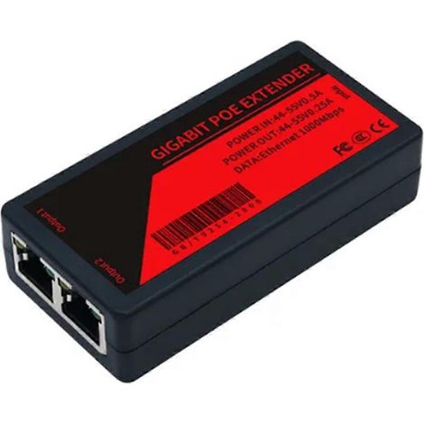 2-Port-PoE-Repeater mit 1000 Mbit/s, kompatibel mit dem IEEE-802.3af-Standard, 100 Meter Reichweite, für IP-Kamera-NVR (1/5)