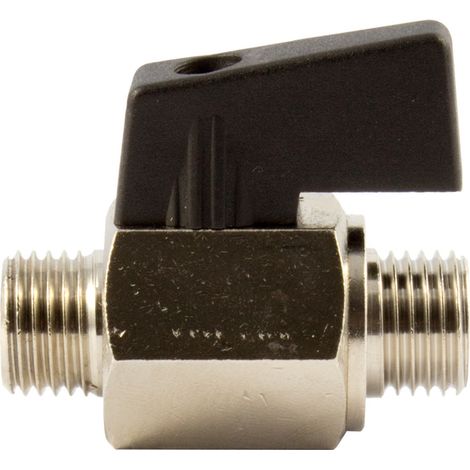 Riegler Mini-Kugelhahn, glatte Oberfläche, MS vern., G 1/4 AG, DN 8 (1/3)