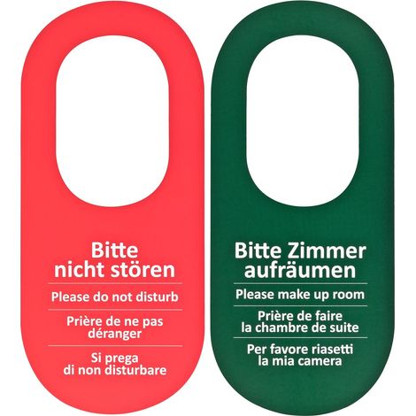 Lot de 50 plaques de porte avec inscription en allemand « Bitte nicht stören » Rouge/vert (1/3)
