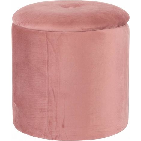 Marvin Pouf Contenitore in Velluto Selina Sgabello Salvaspazio con Vano Portaoggetti Seduta Moderna Elegante per Soggiorno Camera da Letto Rosa (1/4)