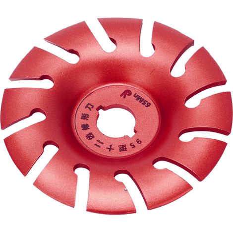 Schleifscheibe mit 12 Zähnen, Edelstahl, 95 mm, rot, für Winkelschleifer, Holzbearbeitung (1/5)