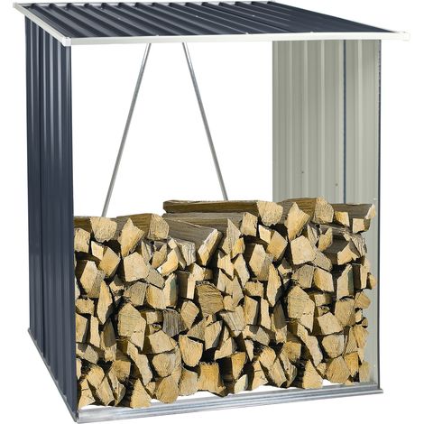 Kaminholzregal Östersund Brennholzregal Holzregal Holzlager anthrazit (1/6)