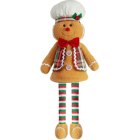 Lebkuchenmann-Figur für den Weihnachtsbaum, teleskopisch verstellbar im Cartoon-Stil, ideal zur Dekoration eines Schaufensters während der Feiertage. Stil 1 (1/2)