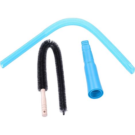 Kit de nettoyage flexible pour aspirateur, embout suceur à peluches de sèche-linge, tuyau souple universel, bleu (1/5)