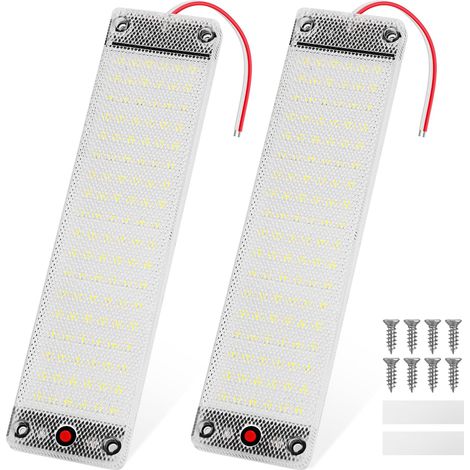 12V Barre de Lumières Intérieure à LED Lampe Eclairage Voiture Lumineuse avec Interrupteur pour 12V-85V Bateau Van Camping Camion 2 Pièces (1/4)