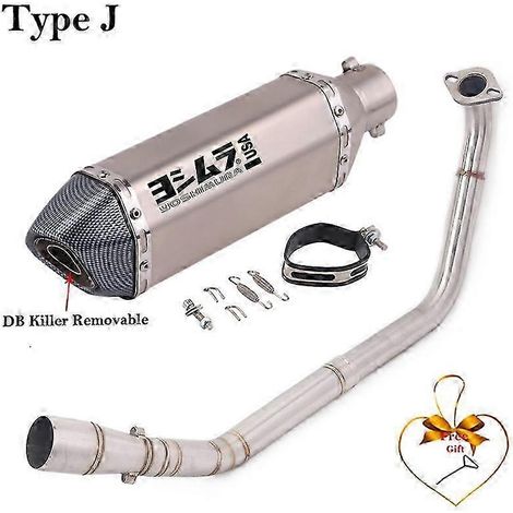 Sistema De Escape Completo Para Motocicleta, Silenciador De Tubo De Enlace Medio Delantero Para Yamaha Yzf R125 R15 V3 R15 Mt125 2008 - 2019( Type J)