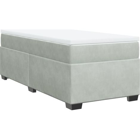 Maison Exclusive - Cama box spring con colchón terciopelo gris cl (1/5)