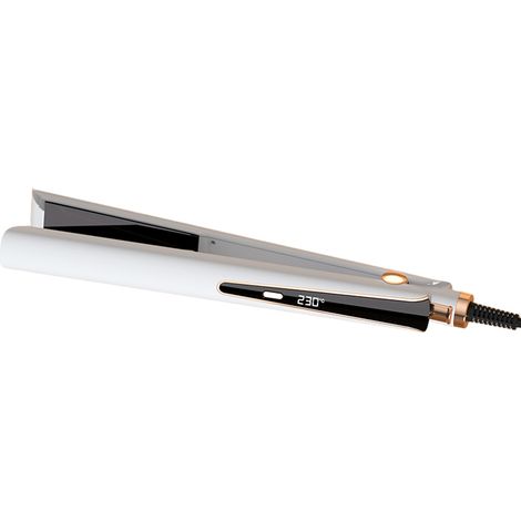 Norme européenne, Fer à lisser, contrôle multi-température, fer à friser double usage anti-brûlure, fer à friser à ions négatifs blanc, (1/5)