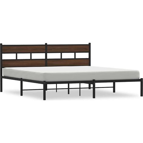 Lit double Lit adulte Cadre de lit sans matelas avec tête de lit 200x200 cm (1/5)