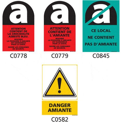 Panneau Signalisation produits dangereux Amiante - C0779 - 150 x 210 mm