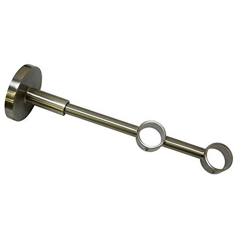 Gardinia Doppio Supporto con Piastra per Asta per Tende, Supporto per 2 aste, Chiuso, Kit Montaggio Incluso, Serie Chicago, 20 mm Diametro, Finitura in Acciaio Inossidabile (1/4)