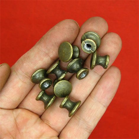 Boutons de meuble vintage ronds en forme de champignon, poignées de tiroir en alliage pour boîte à bijoux, lot de 20 (1/5)