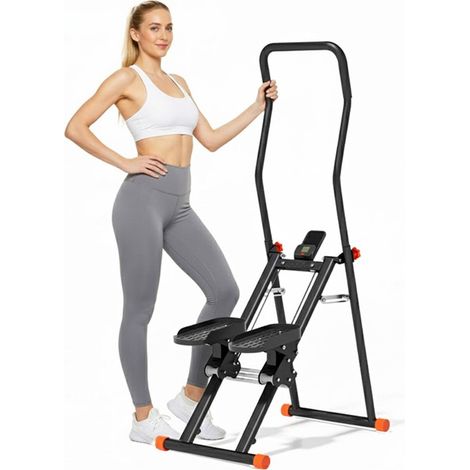 Stepper avec écran LED, appareil de fitness pliable, machine de step pour un entraînement efficace