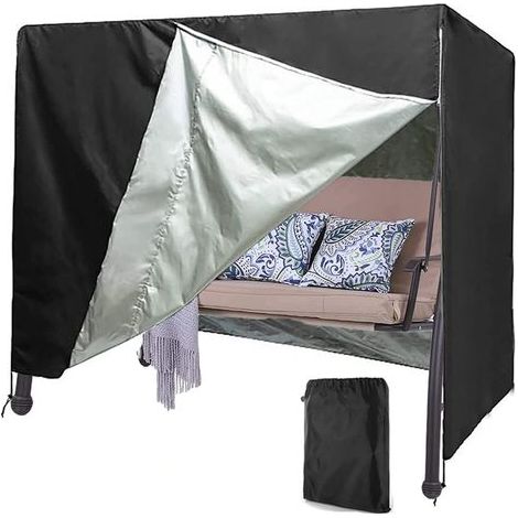 Protective cover for garden swing, waterproof, dustproof, UV-resistant, tear-resistant, foldable for garden swing, patio, courtyard (140x66x91CM) (1/3)