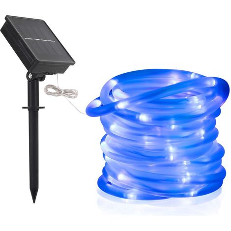 39ft Solaire Ruban Lumineux 100 LED Guirlande lumineuse de Corde Imperméable Extérieur Tube Rope Guirlande Lumineuse pour Jardin cour Chemin Clôture Arbre Backyard bleu (1/5)