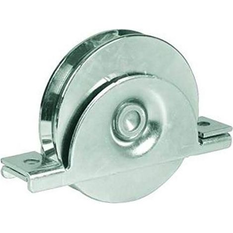 Ibfm 2223340 Ruota per Cancello Scorrevole con Supporto Interno Gola Tonda 20 mm Diametro 100 mm 1 Cuscinetto a Sfere Acciaio Zincato