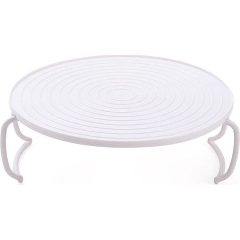 Plateau Micro Onde, Plateau pour Plaques à Micro-Ondes, Plateau de Four Micro Ondes Empilable, Support de Cuisson à la Vapeur Rond Blanc avec poignée, pour la Rangement Cuisine (1/5)