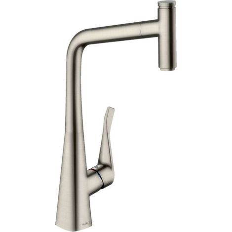 hansgrohe Küchenarmatur 320 Metris Select M71 ausziehbarer Auslauf Edelstahl Finish (1/5)