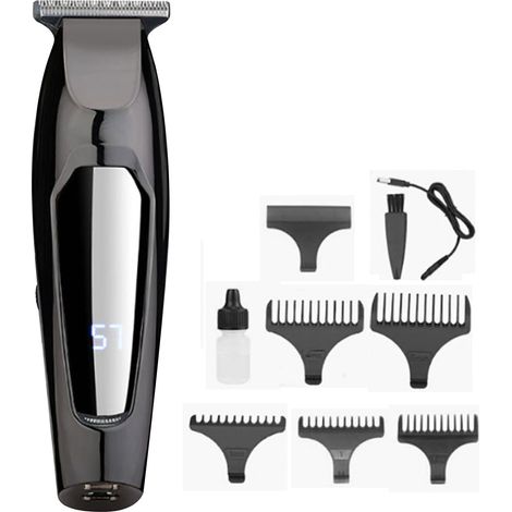 Tonduire électrique rechargeable USB pour hommes, écran LCD professionnel, clipper barbe et cheveux, tondeuse multifonction (1/5)
